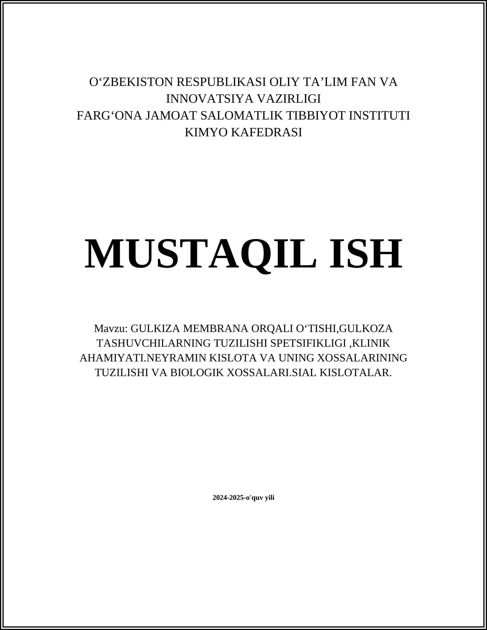 GULKIZA MEMBRANA ORQALI OʻTISHI