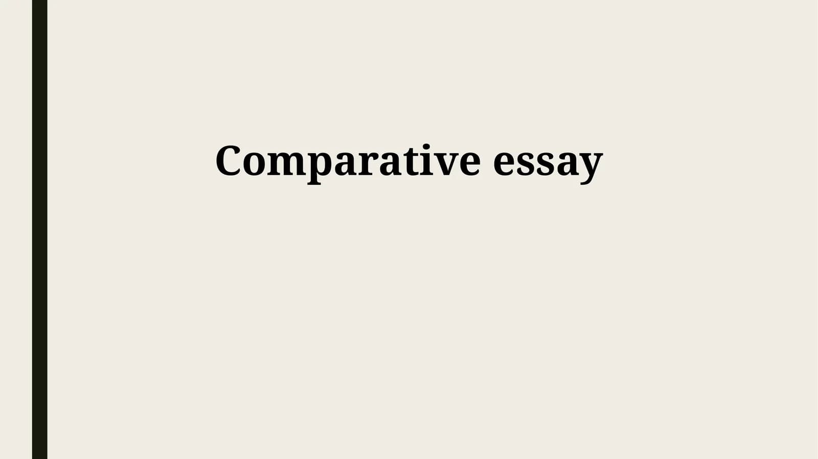 Comparative essay