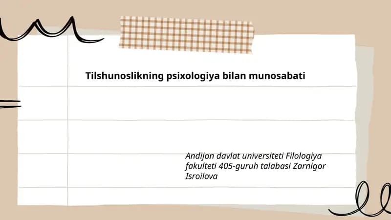 Tilshunoslikning psixologiya bilan munosabati