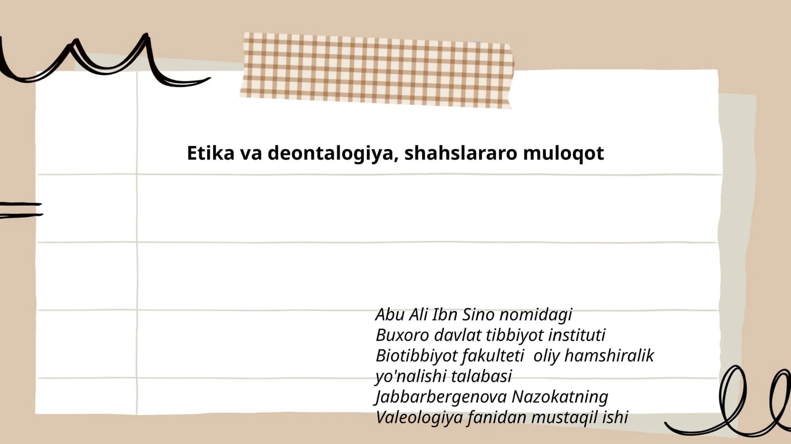 Etika va deontalogiya, shahslararo muloqot