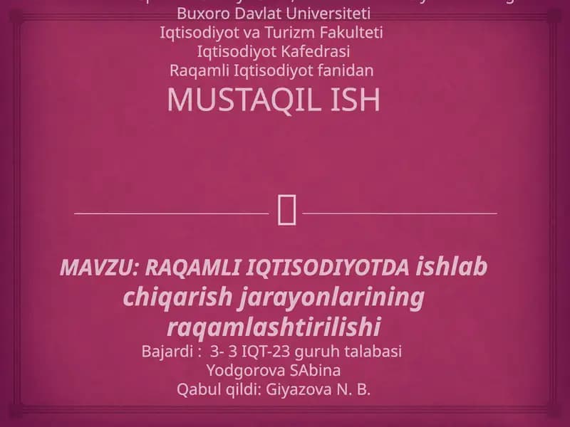 MUSTAQIL ISH