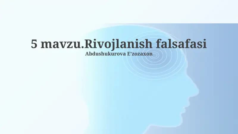 Rivojlanish falsafasi