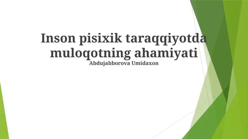 Muloqotning ahamiyati