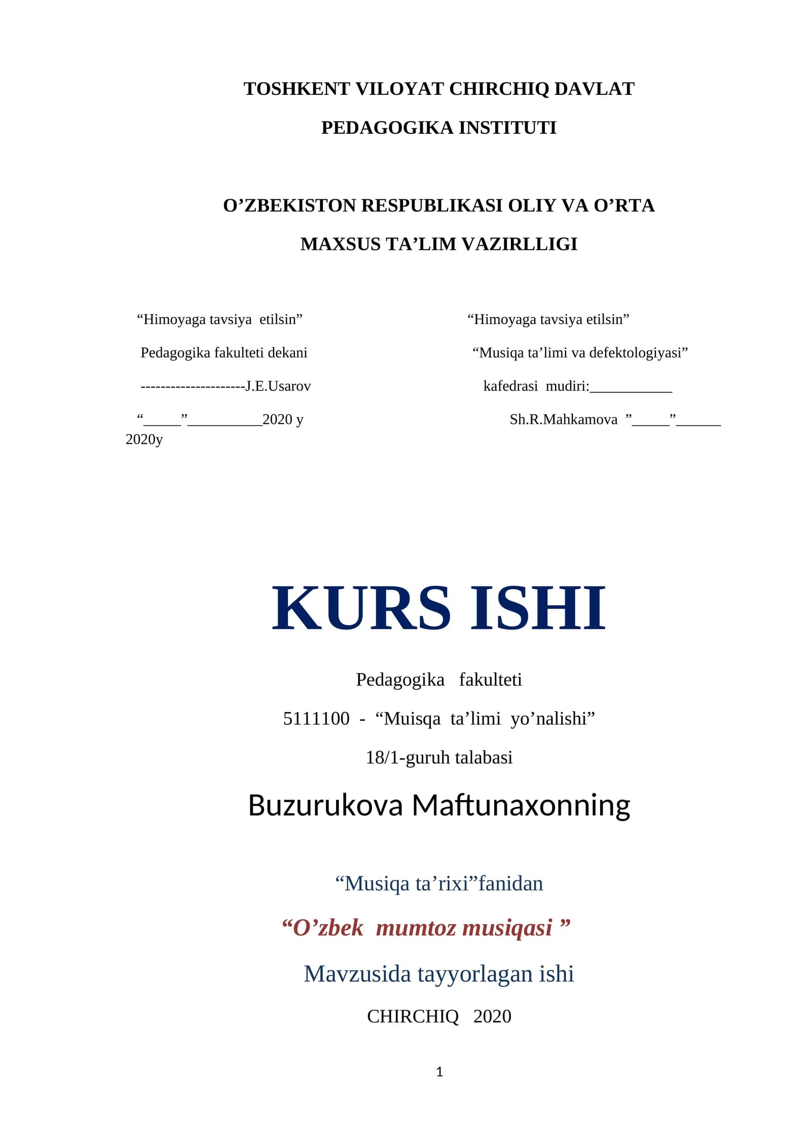 O’zbek mumtoz musiqasi