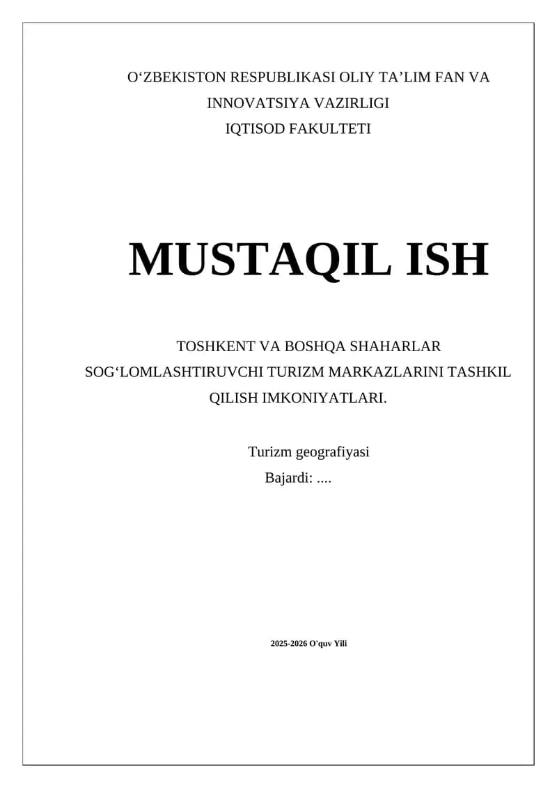 Sog‘lomlashtiruvchi turizm markazlari