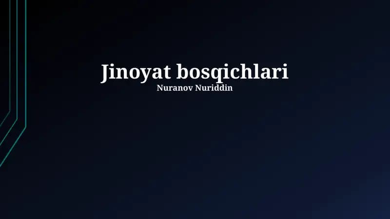 Jinoyat bosqichlari