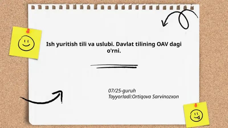 Ish yuritish tili va uslubi