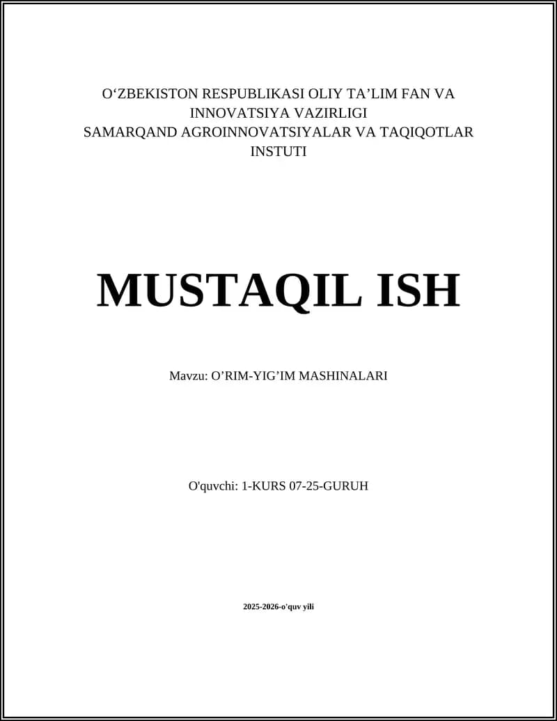 O’RIM-YIG’IM MASHINALARI