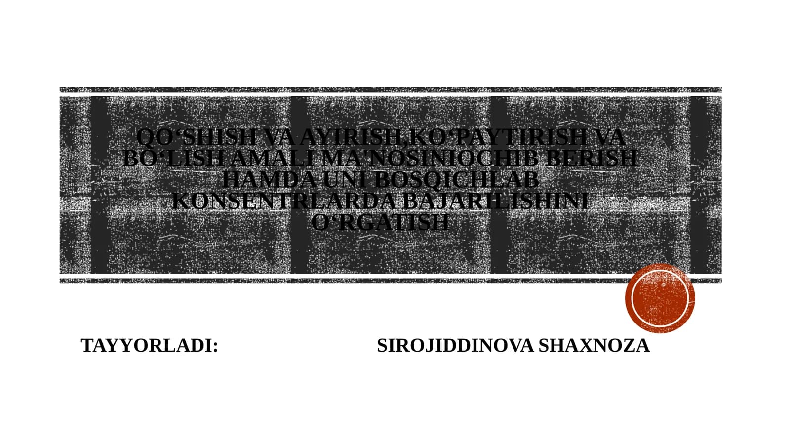 Boshlang‘ich ta’limda Arifmetika