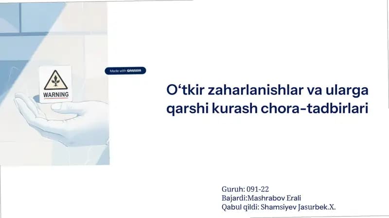 O8tkir Zaharlanishlar