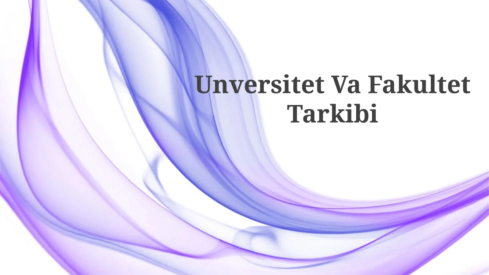 Fakultet Tarkibining Mavzusi