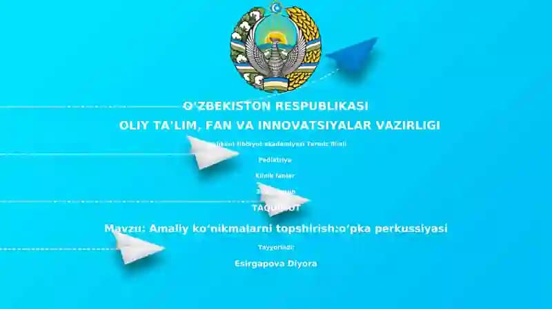 Amaliy koʻnikmalarni topshirish:oʻpka perkussiyasi