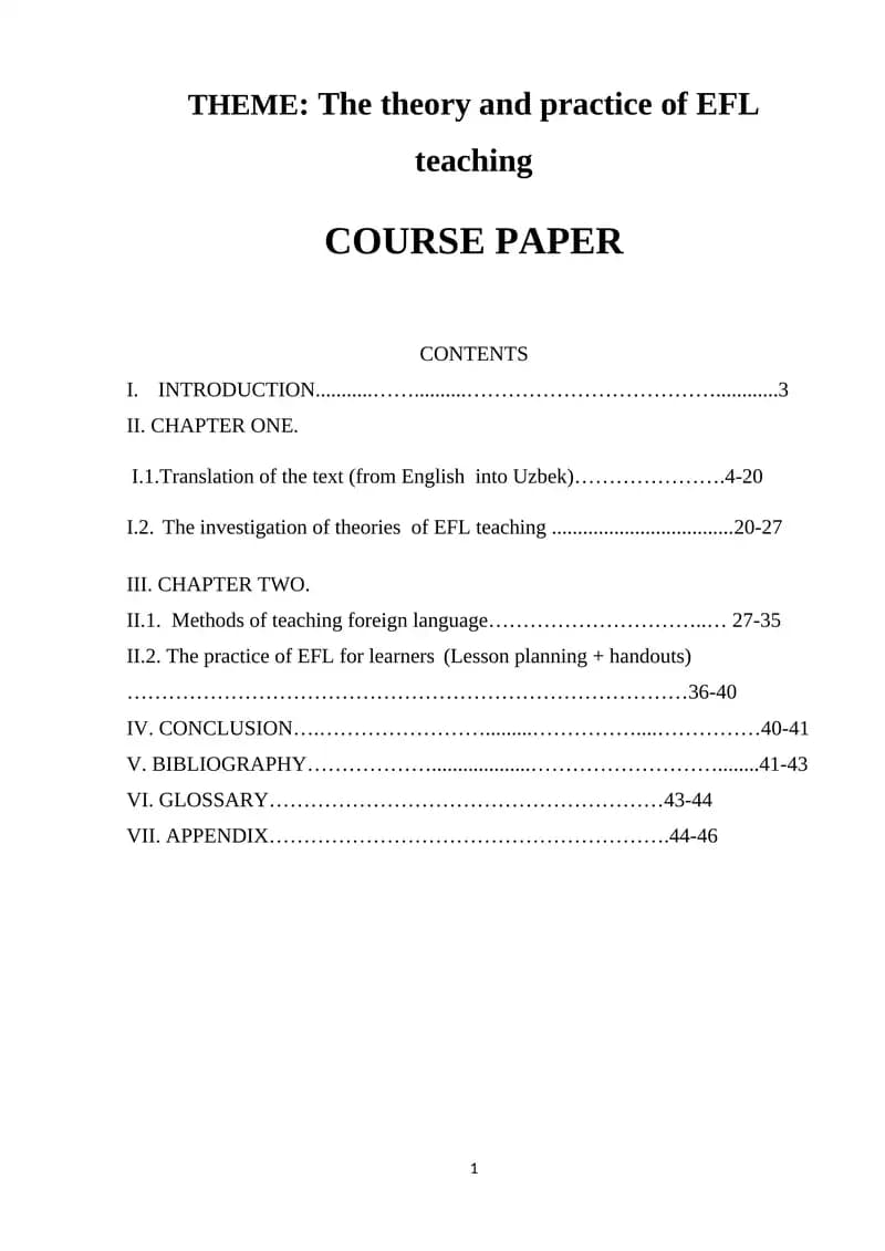 Theory and Practice of EFL Teaching