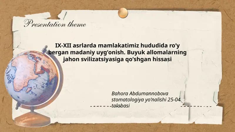 Stomatologiya yoʻnalishi 25-04 talabasi