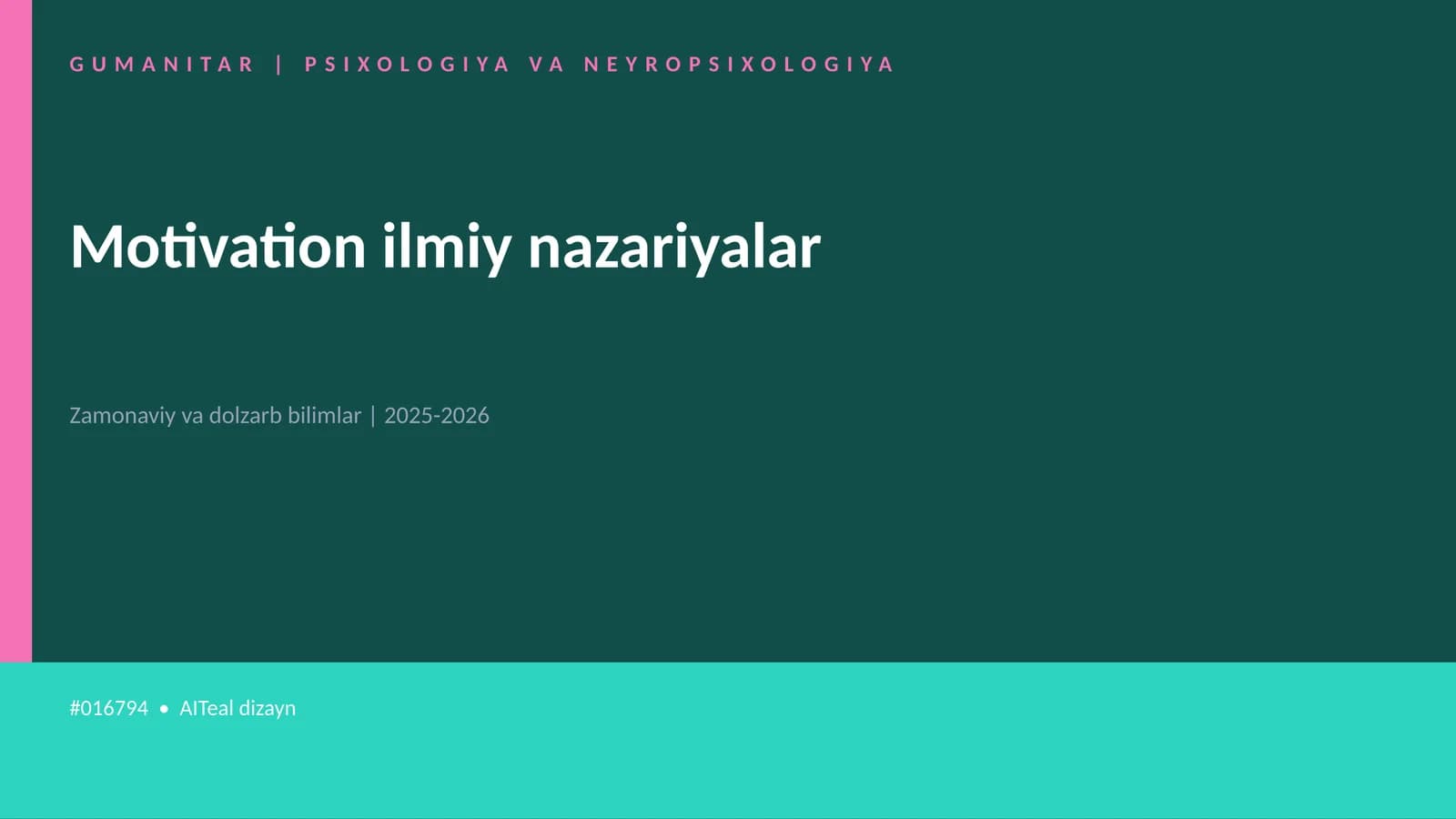 Motivation ilmiy nazariyalar