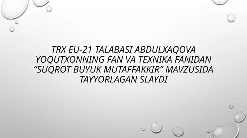 Suqrot buyuk mutaffakkir