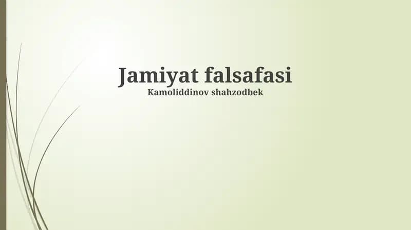Jamiyat falsafasi