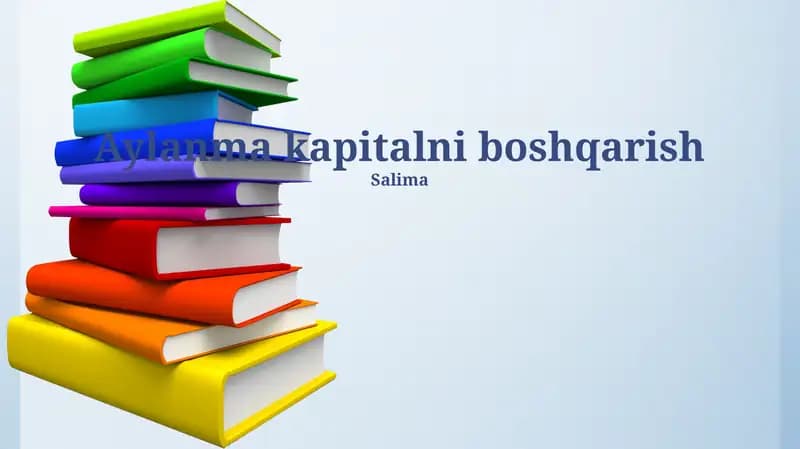 Oʻzgaruvchan Kapitalni Boshqarish