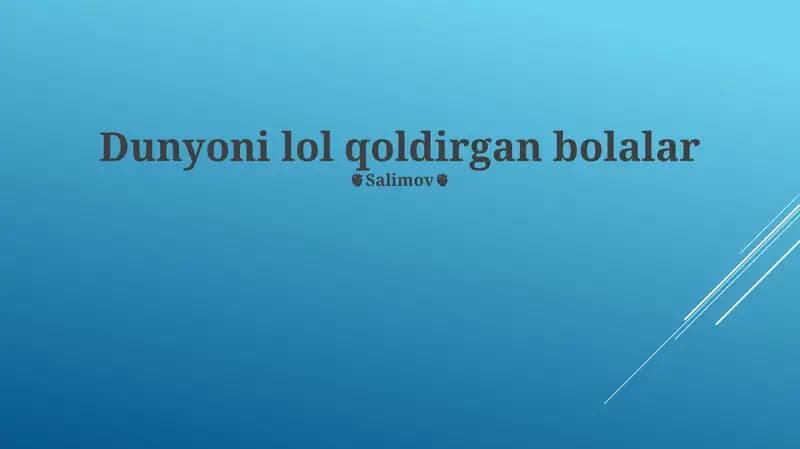 Bolalarga e'tiborsizlik