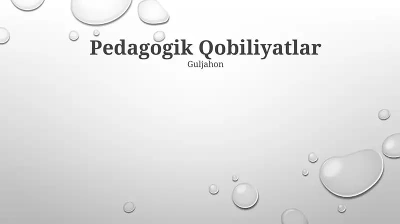 Pedagogik Qobiliyatlar