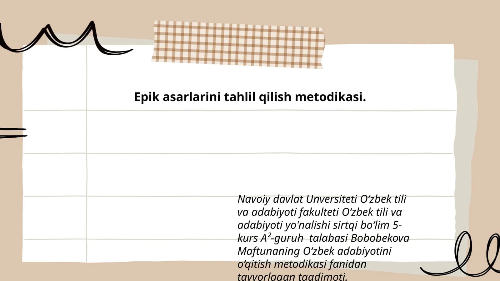O‘zbek adabiyotini o‘qitish metodikasi