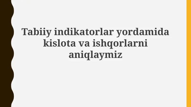 Kislota va asoslarni aniqlash