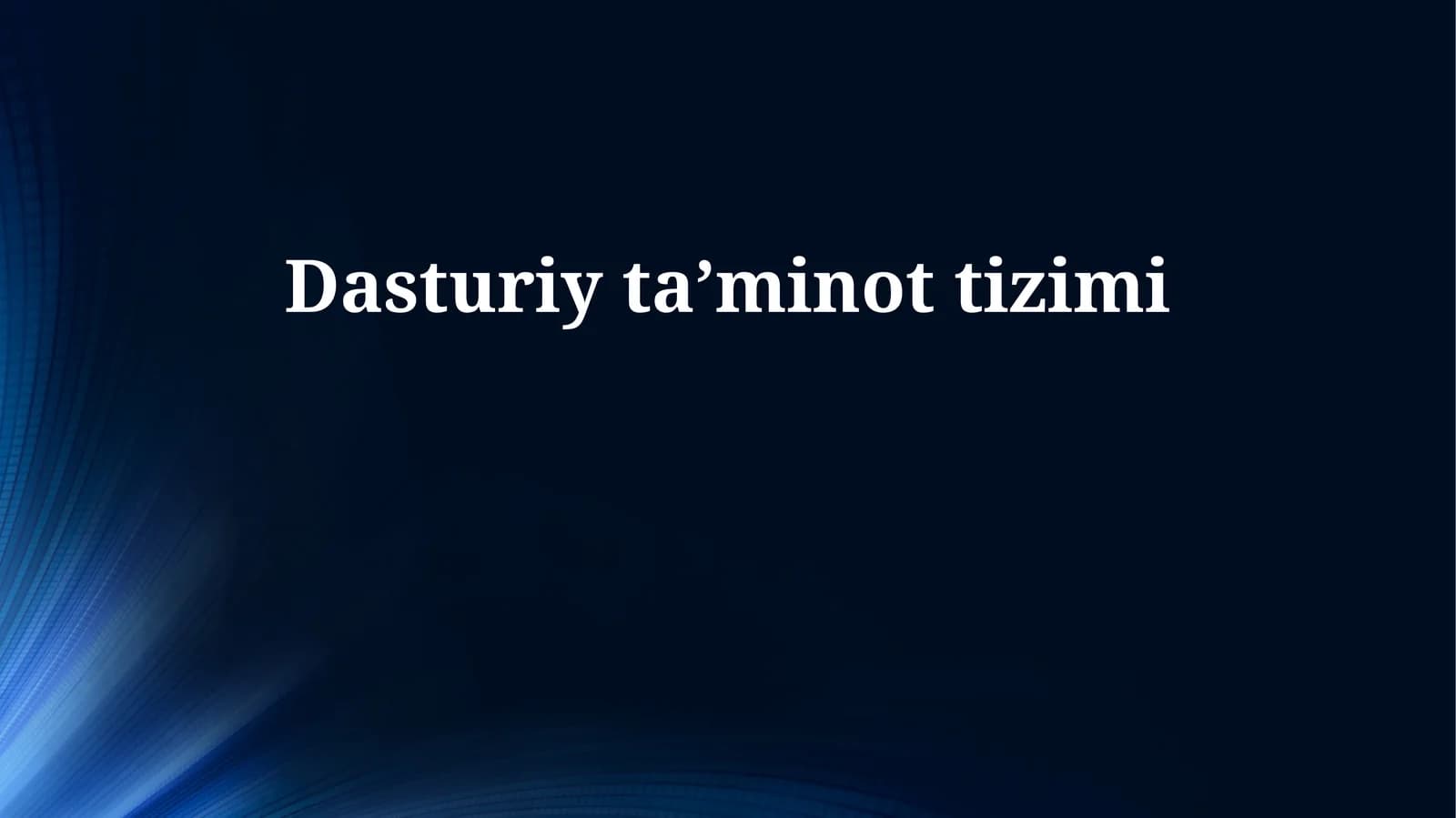 Dasturiy taʼminot tizimi