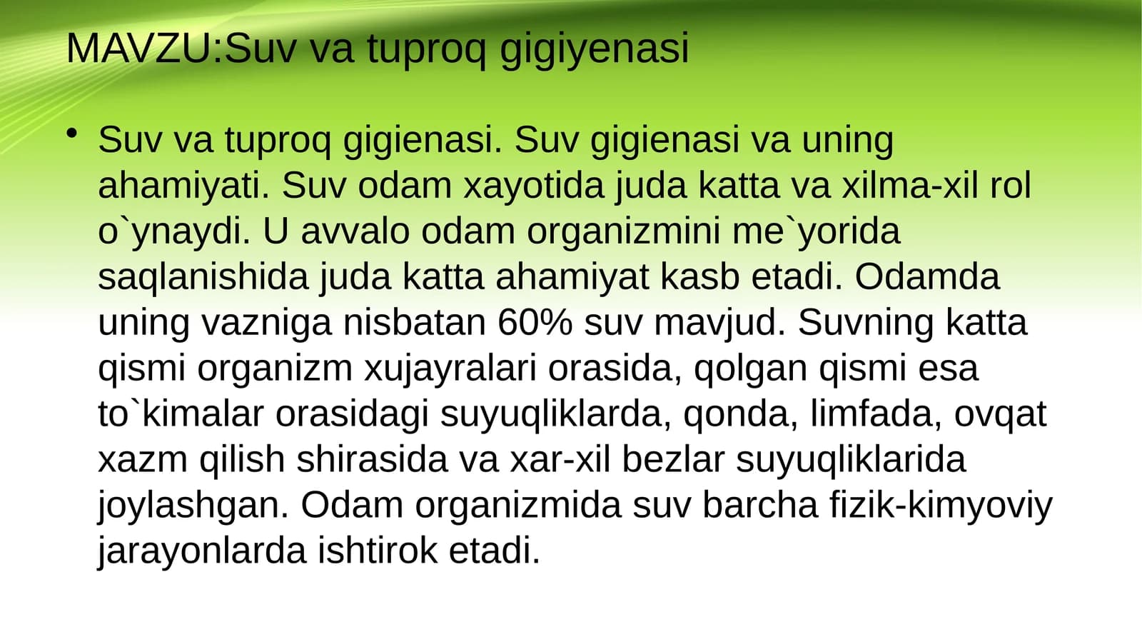 Suv va tuproq gigiyenasi