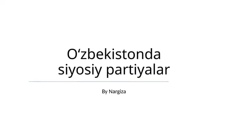 O'zbekistonda siyosiy partiyalar