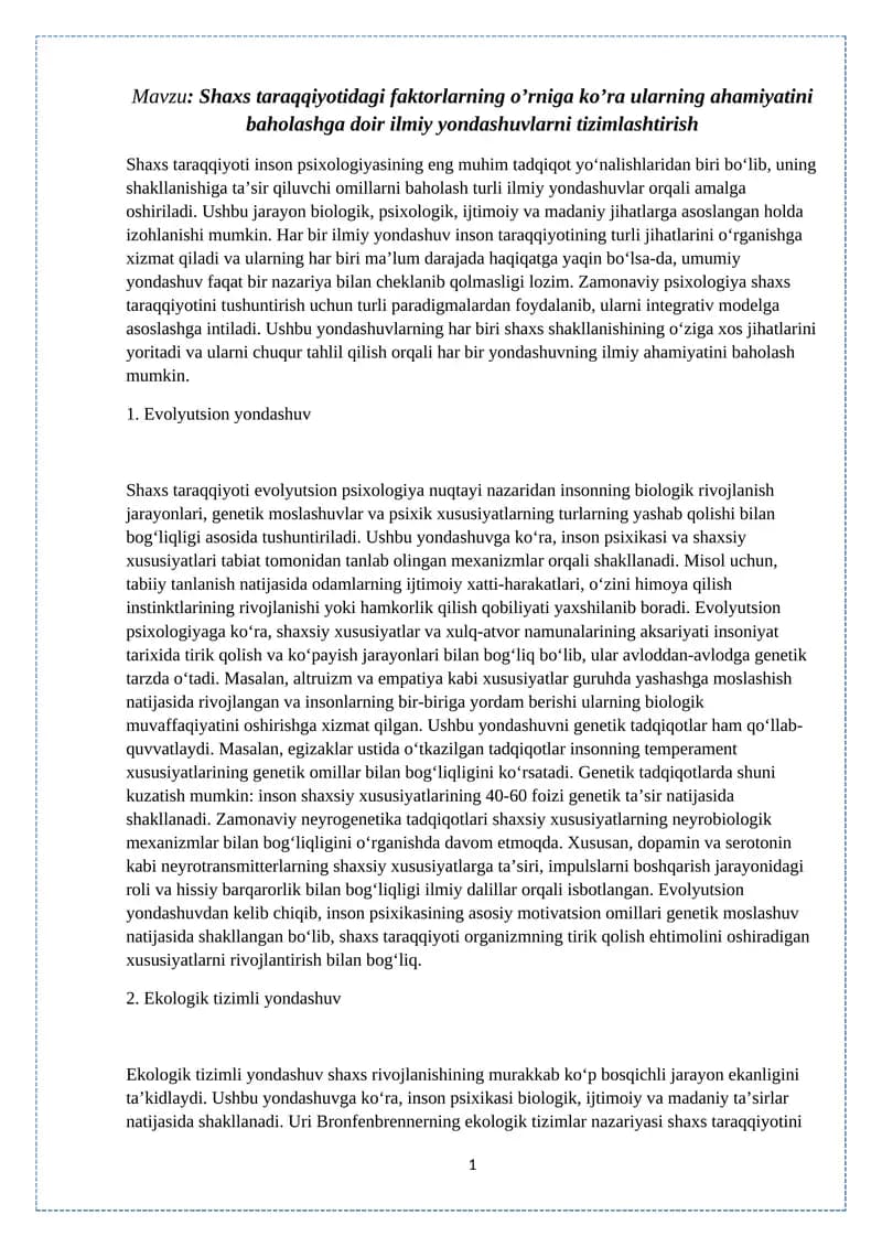Evolyutsion yondashuv