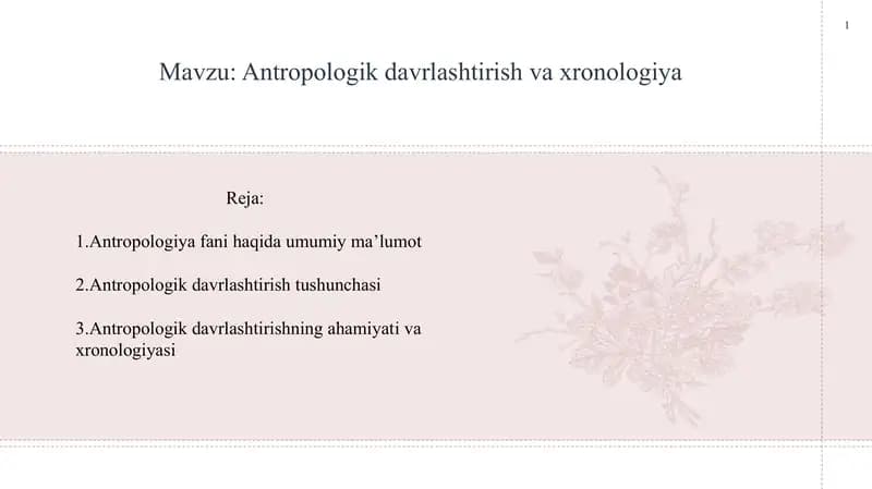 Antropologik davrlashtirish va xronologiya