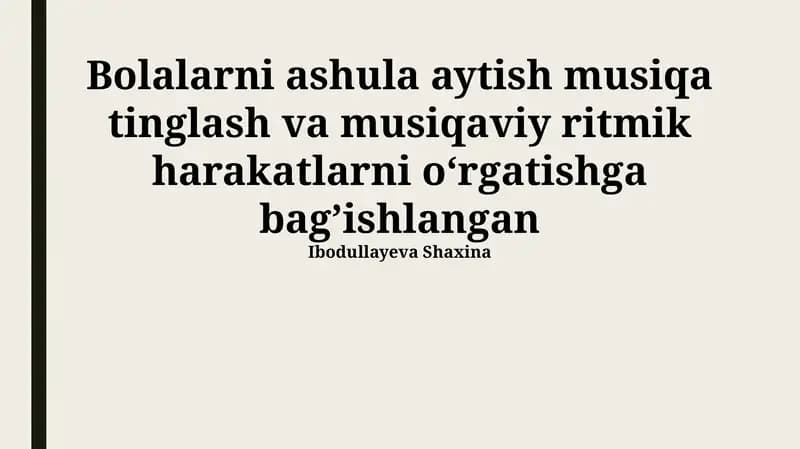 Ritmik harakatlar va musiqa