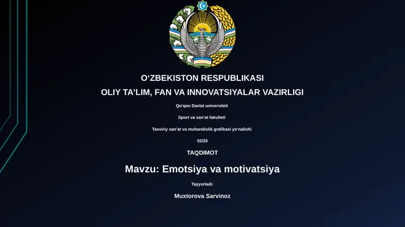 Emotsiya va motivatsiya
