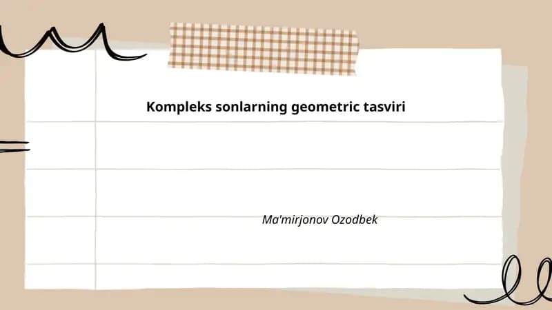 Kompleks sonlarning geometric tasviri