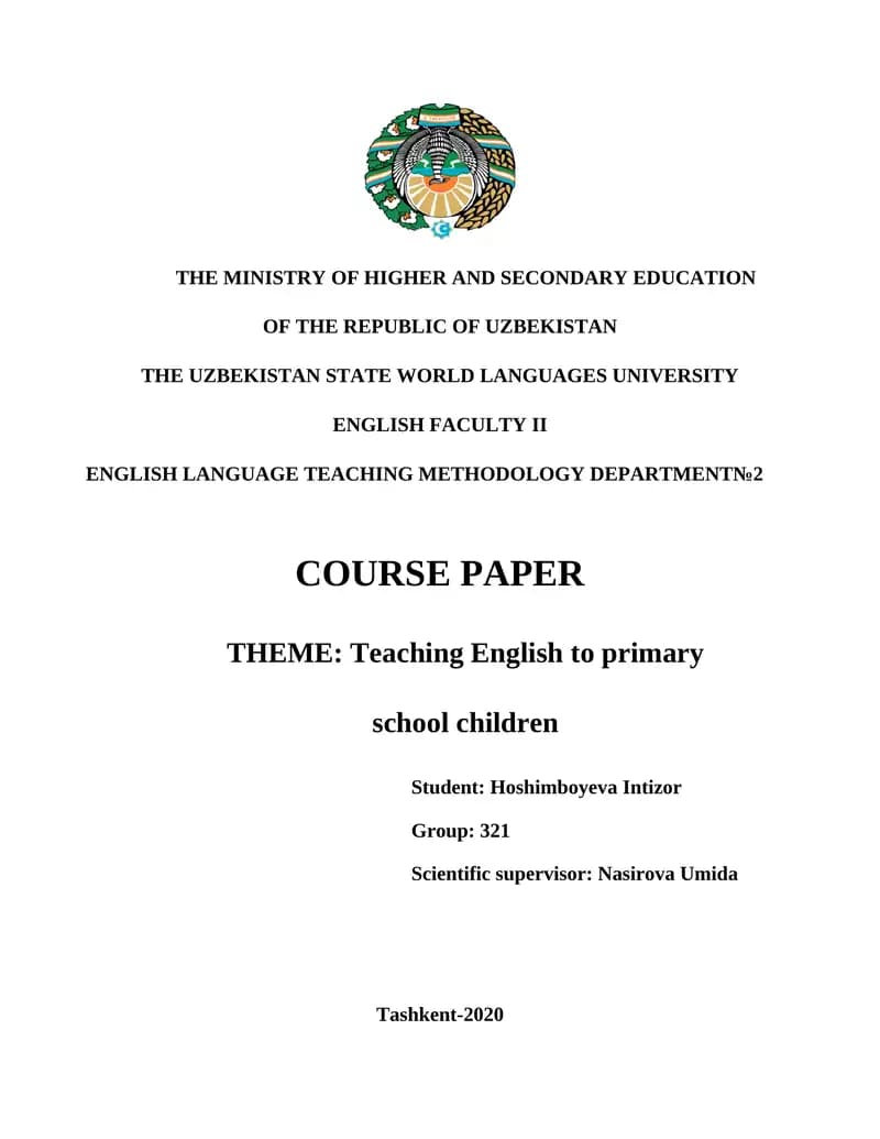 Teaching English to Primary School Children