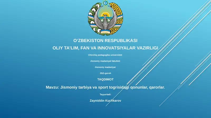 Jismoniy Tarbiya va Sport