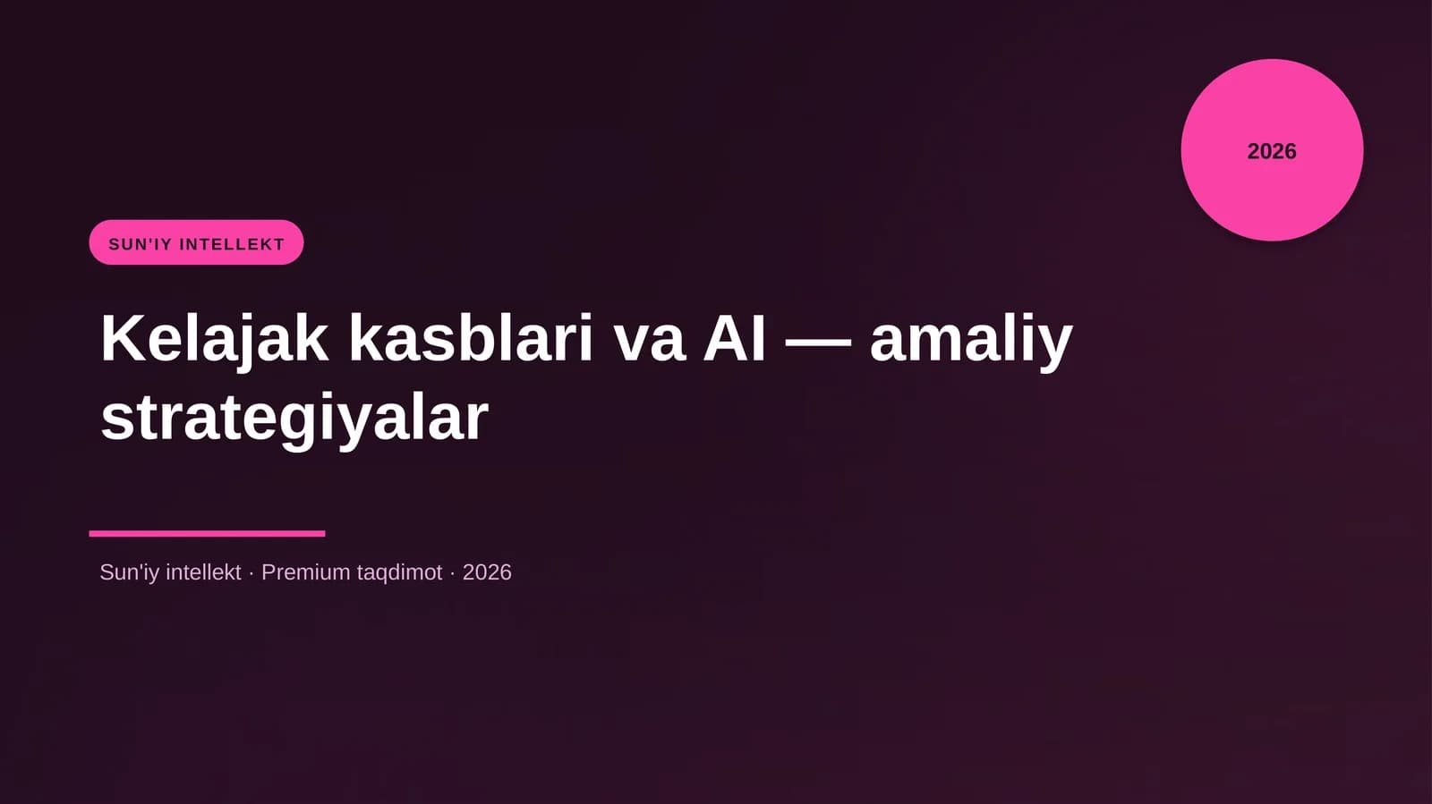 Kelajak kasblari va AI — amaliy strategiyalar