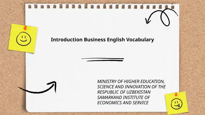 Introduction Business English Vocabulary