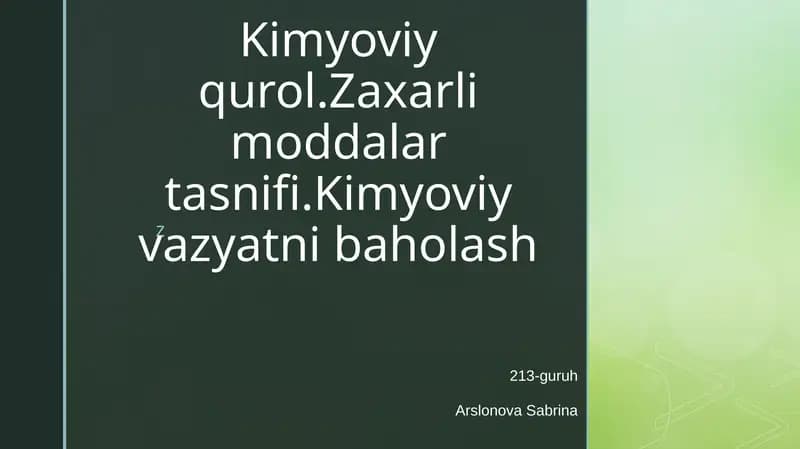 Kimyoviy qurollar