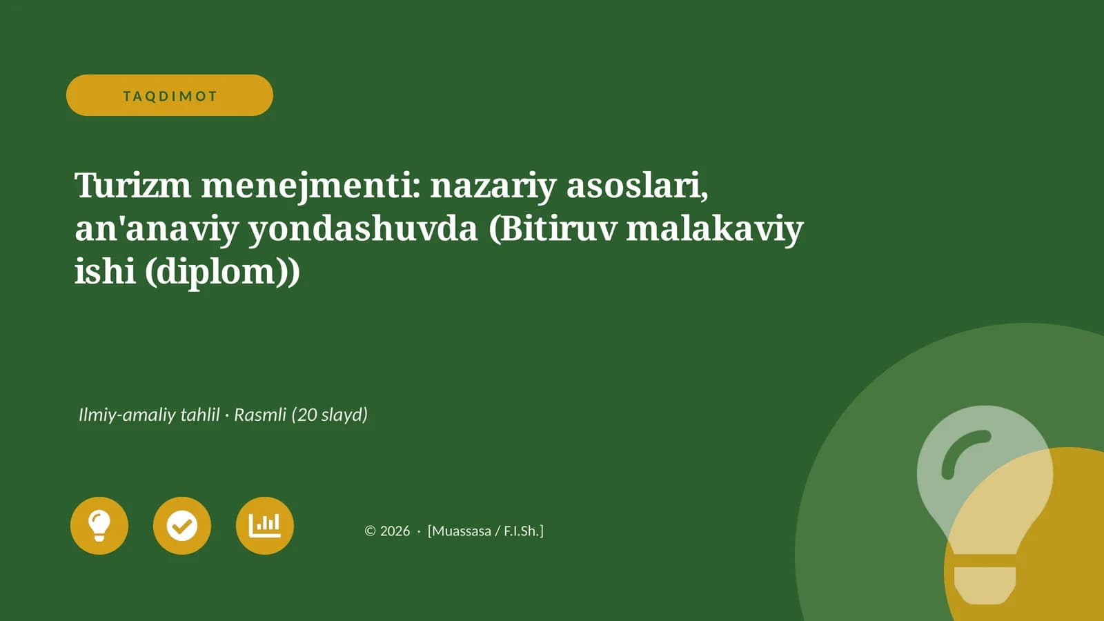 Turizm menejmenti: nazariy asoslari, an'anaviy yondashuvda