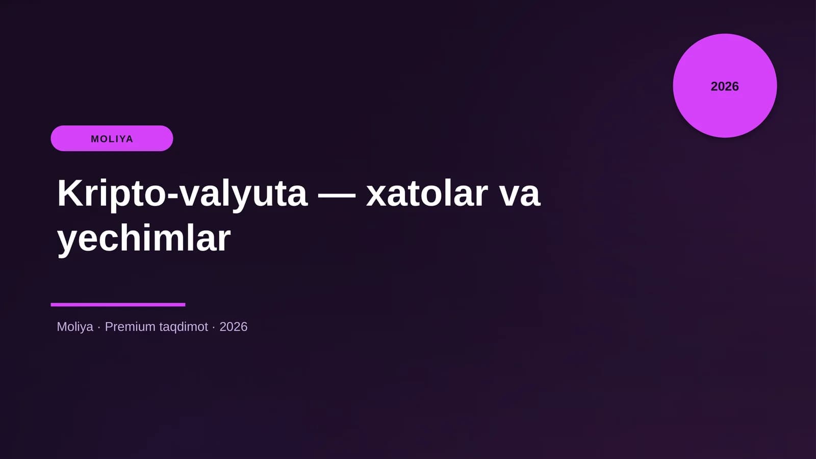 Kripto-valyuta — xatolar va yechimlar