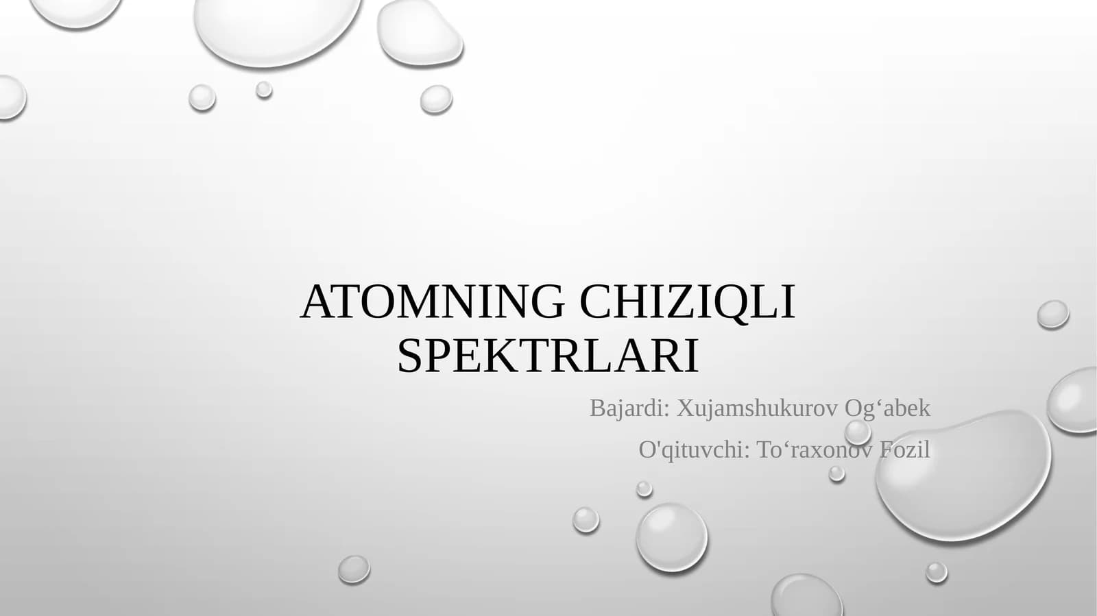 Atomning chiziqli spektrlari