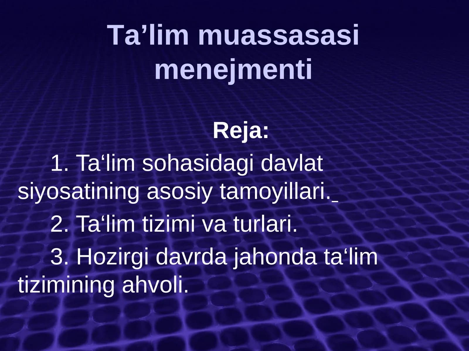 Tа’lim muаssаsаsi mеnеjmеnti