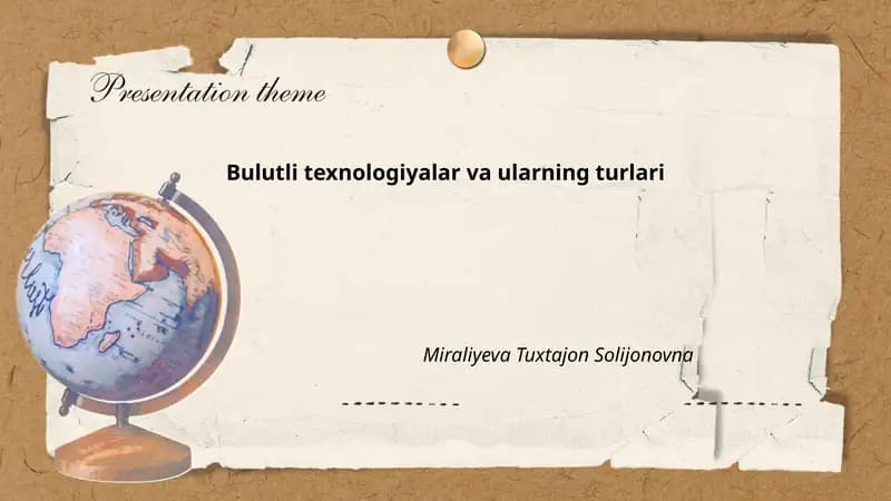 Bulutli texnologiyalar va ularning turlari