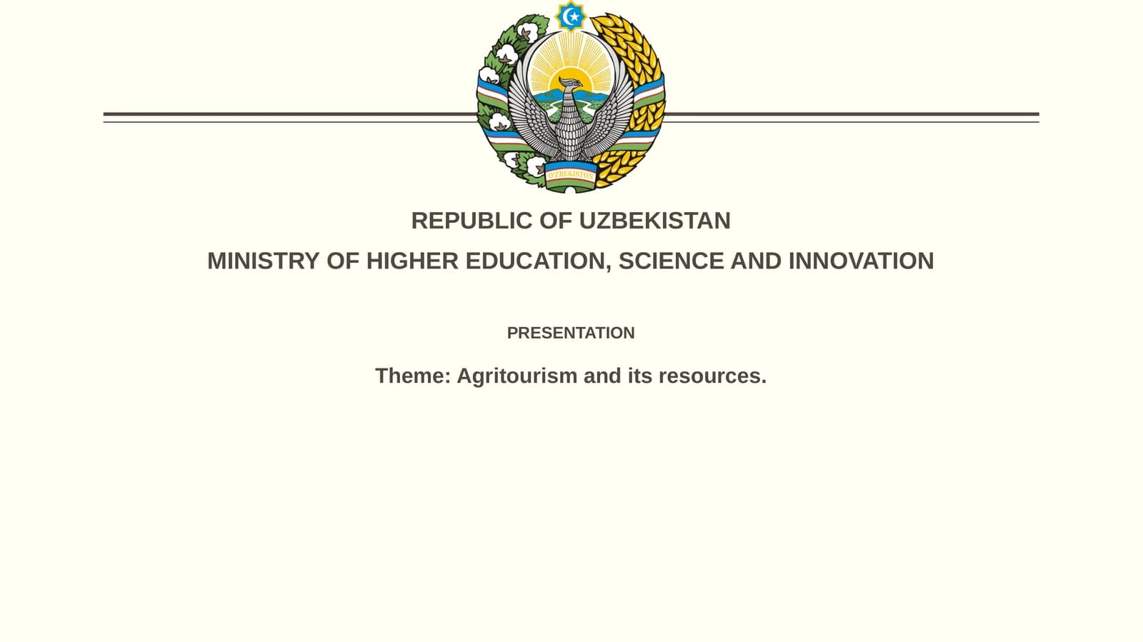 Presentation on Agritourism