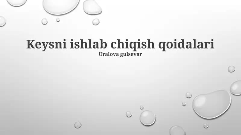 Kalitni Ishlab Chiqish Qoidalari