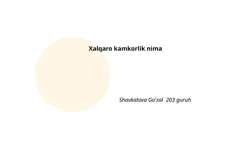 Xalqaro kamkorlik nima
