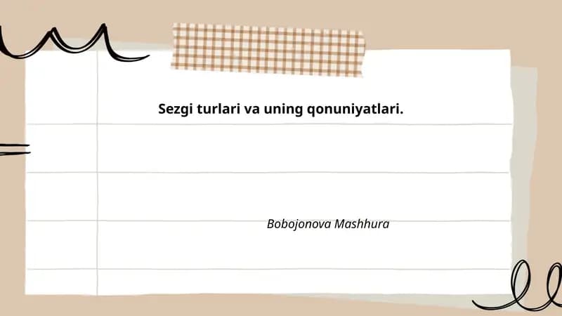 Sezgi turlari va uning qonuniyatlari