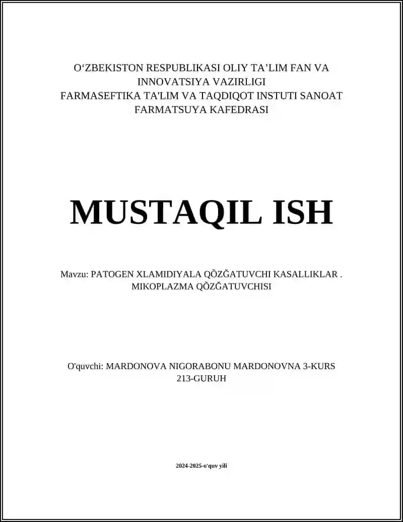 Xlamidiya infektsiyasining tashxislash usullari