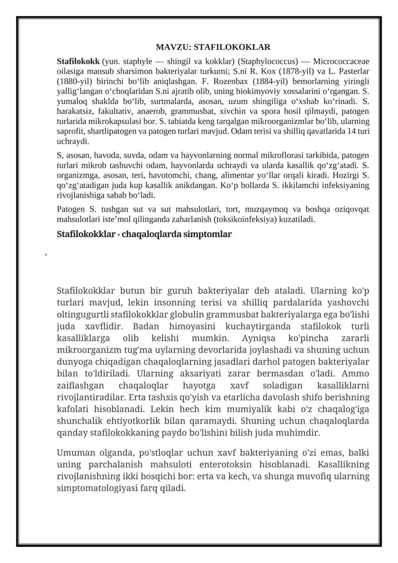 STAFILOKOKLAR